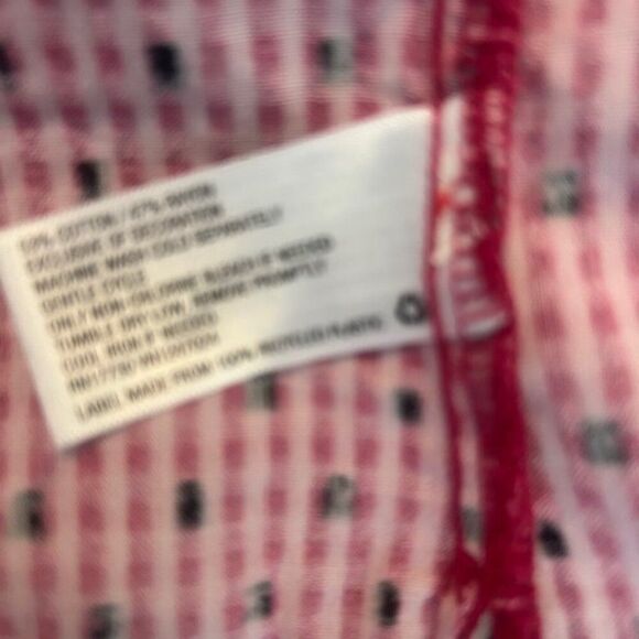 Knox Rose Pink/Back tie neck flutter sleeves rich magenta dot top, size XXL - Picture 5 of 5